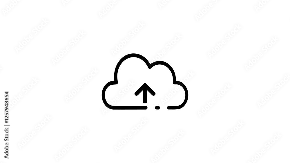 cloud uploading icon. Cloud Data Transfer Icon. 4k animated on white background cloud uploading icon. Cloud Data Transfer Icon. 4k animated on white background