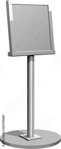 Side view of an ad stand or blank advertising board. Mockup template of ad signage easel