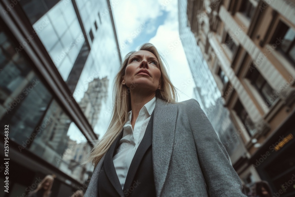 Fototapeta premium Woman Looking Up at Sky