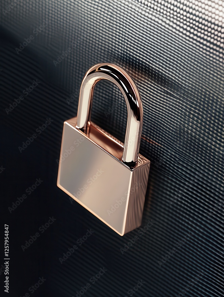 Fototapeta premium Security padlock on computer screen, data security concept