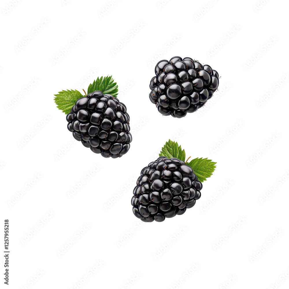 Fresh blackberries on a white isolated background. Fresh blackberries on a white isolated background.