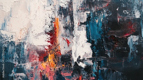 Abstract Art with Red Black White Colors