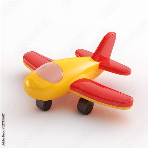 Colorful Toy Airplane on White Background photo