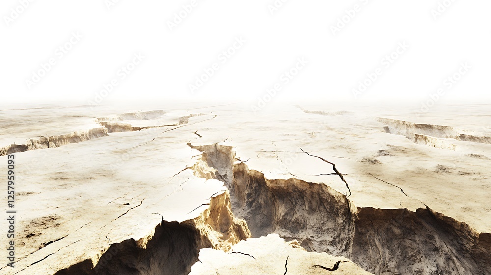 Fototapeta premium Land Fracture from Seismic Shift Photo