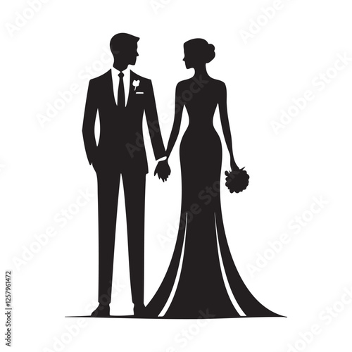 Elegant Wedding Couple Silhouettes