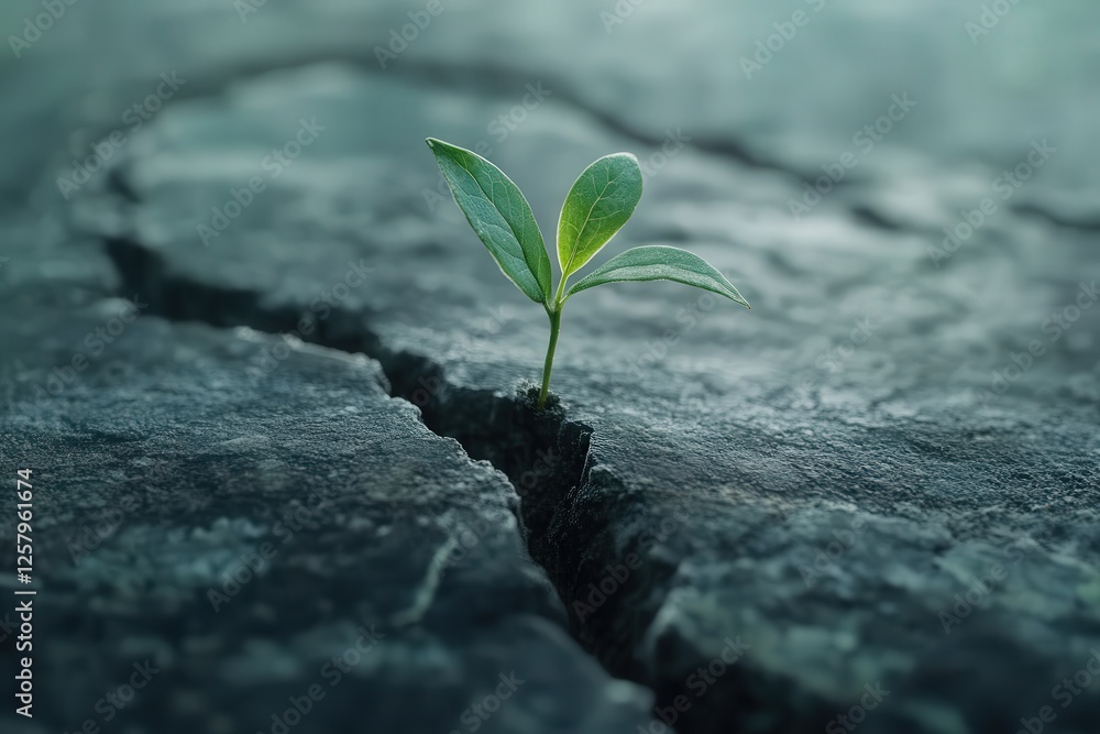 a small plant on a rock, the delicate green leaves growing from the cracks of the rock, creating a striking contrast between life and stone. a small plant on a rock, the delicate green leaves growing from the cracks of the rock, creating a striking contrast between life and stone.