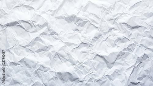 Crumpled texture of white paper background.