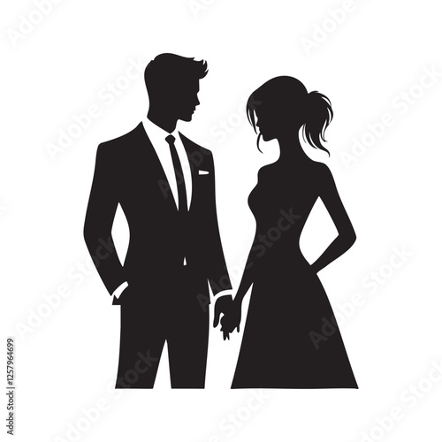Wallpaper Mural Elegant Wedding Couple Silhouettes Torontodigital.ca