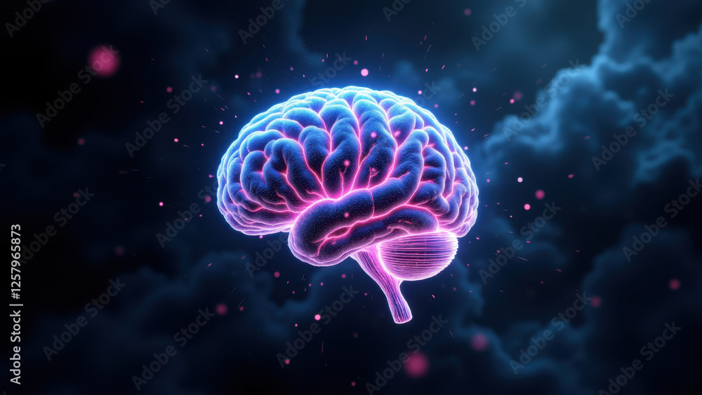 An AI-inspired illustration featuring a human brain set against a cosmic backdrop with swirling clouds and stars. An AI-inspired illustration featuring a human brain set against a cosmic backdrop with swirling clouds and stars.