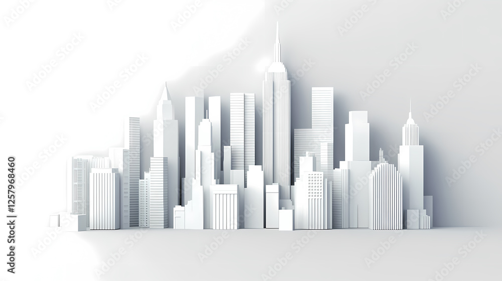 Fototapeta premium Minimalist city silhouette