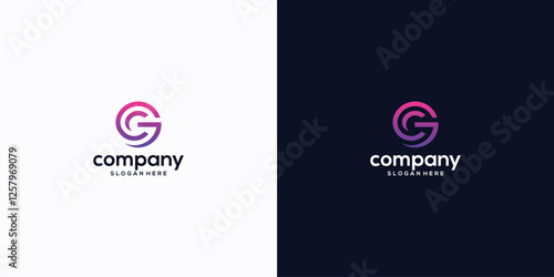 creative letter cg gc logo technology