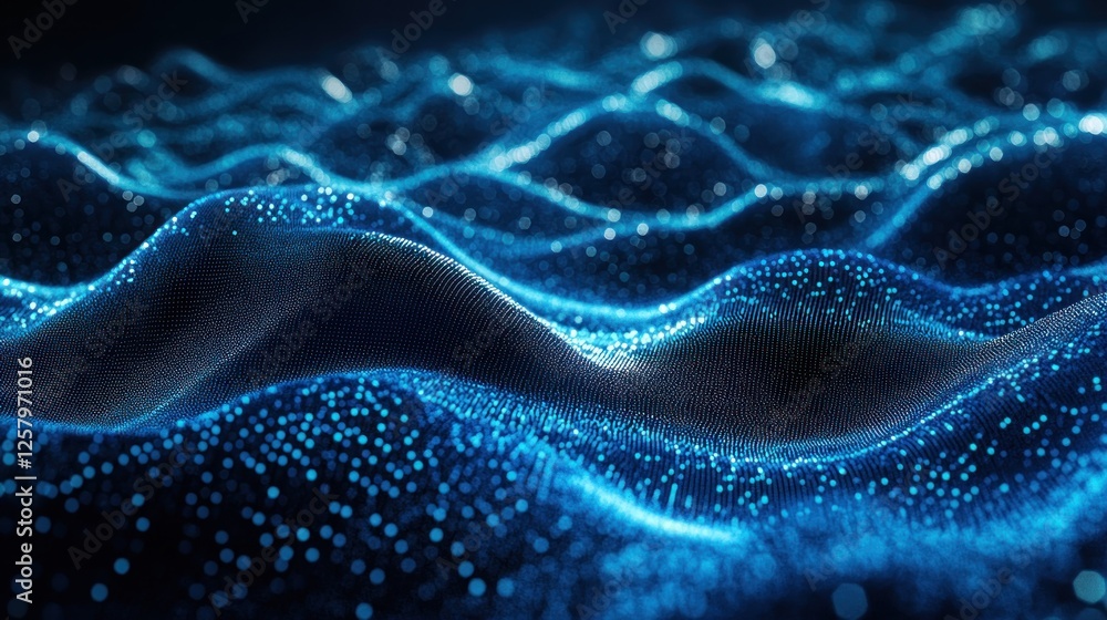 Abstract blue wave particle background. Abstract blue wave particle background.