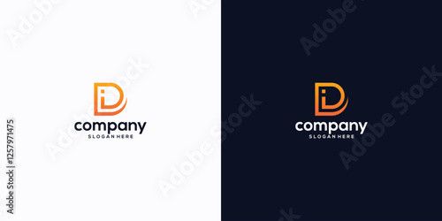 creative letter id di logo technology