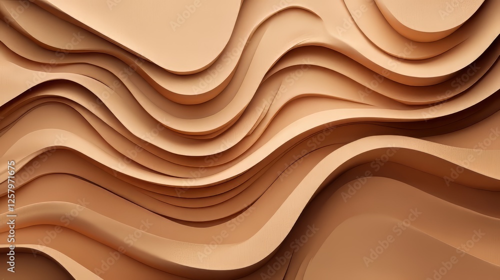 Obraz premium Beige wavy layers, abstract background image