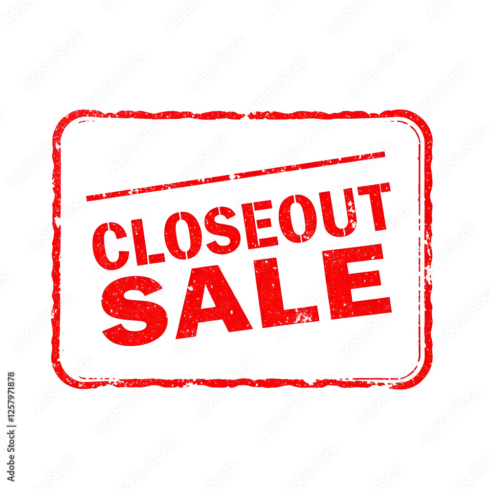 Closeout Sale text stamp red rubber stamp on white background. Generative AI Closeout Sale text stamp red rubber stamp on white background. Generative AI