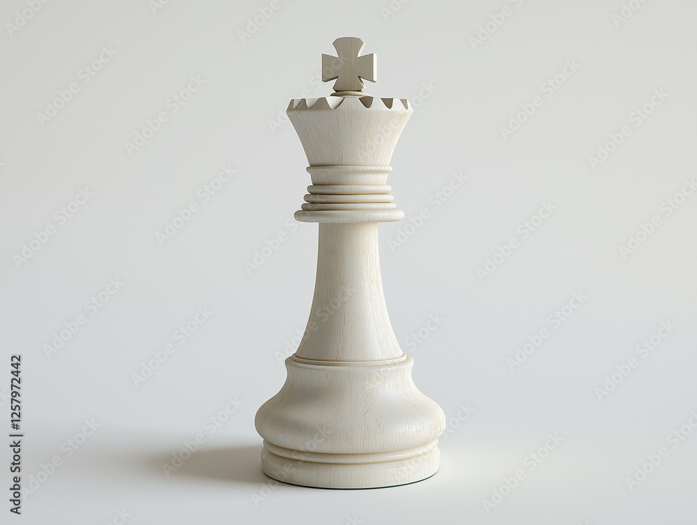 Dramatic King Chess Piece Casting Shadows on a Clean White Background, Symbolizing Power and Strategy in a Timeless Minimalist Design. Dramatic King Chess Piece Casting Shadows on a Clean White Background, Symbolizing Power and Strategy in a Timeless Minimalist Design.