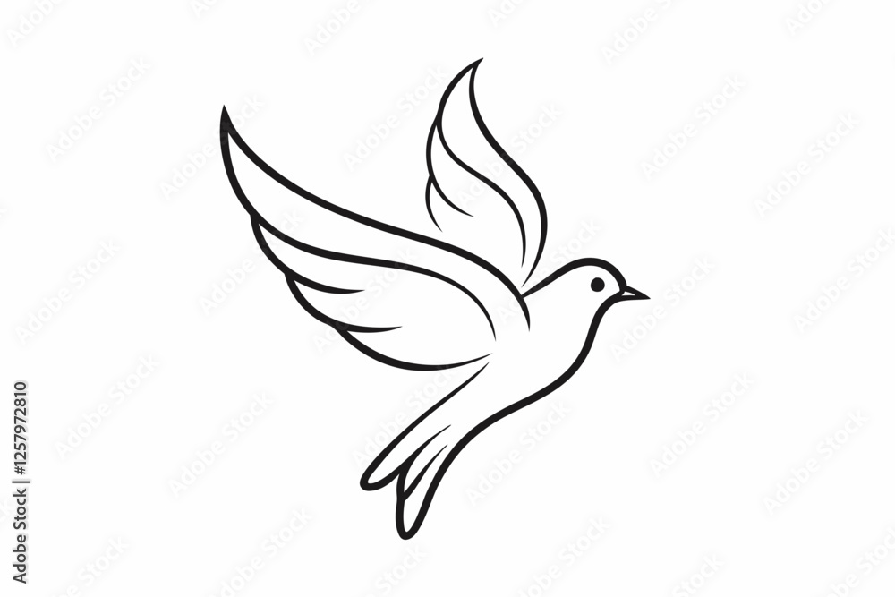 One-Line Dove in Flight – Peaceful Minimalist Silhouette Vector, Modern Line Art Dove Perched on Hand – Minimalist Peace Symbol Vector. One-Line Dove in Flight – Peaceful Minimalist Silhouette Vector, Modern Line Art Dove Perched on Hand – Minimalist Peace Symbol Vector.