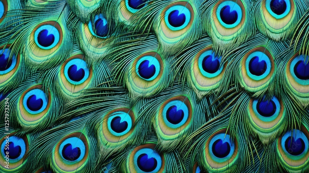 Obraz premium feathers blue green circles