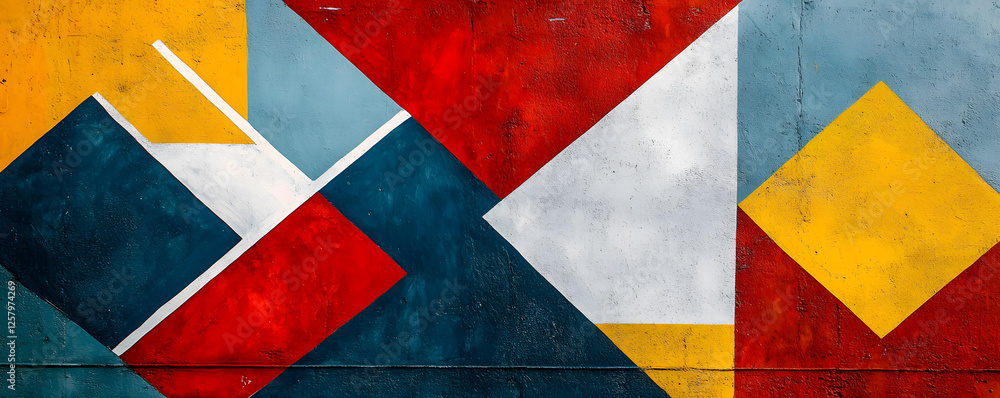 Abstract Geometric Wall Art Featuring Bold Colors and Sharp Lines Abstract Geometric Wall Art Featuring Bold Colors and Sharp Lines