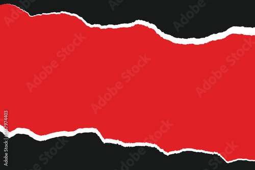 Vector abstract torn paper red and blak color ripped paper background poster banner, design vector file