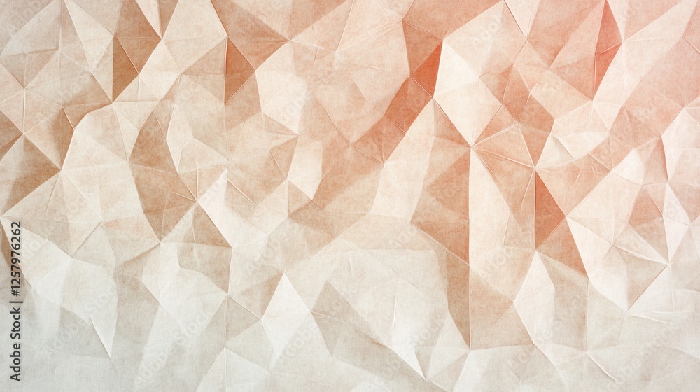 Obraz premium Minimalist geometric paper texture background in soft peach and warm beige.