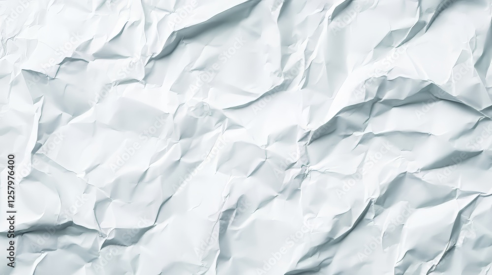 Obraz premium Crumpled white paper surface with light shadows