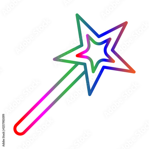 Magic wand line gradient icon