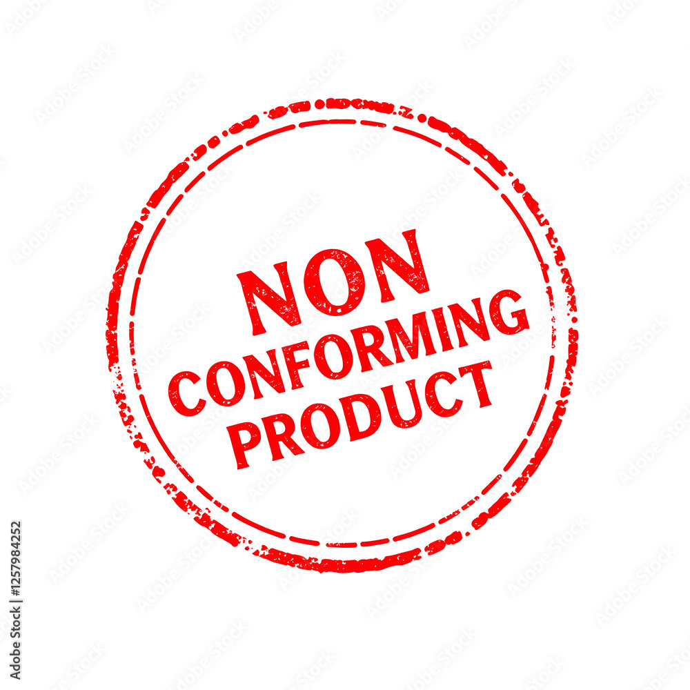 Non Conforming Product text stamp red rubber stamp on white background. Generative AI Non Conforming Product text stamp red rubber stamp on white background. Generative AI