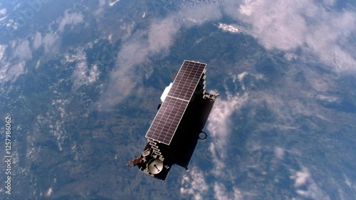 Internet Satellite Deploying Solar Panels in Orbit - Space Animation