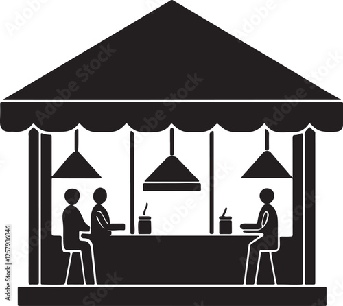 coffee shop isolated vector Silhouette isolated with white background eps 10