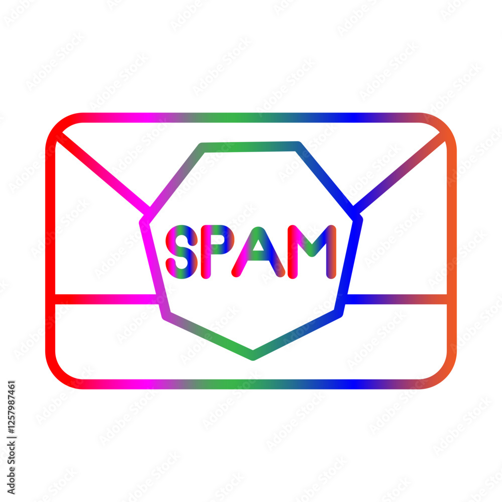 Naklejka premium Spam line gradient icon