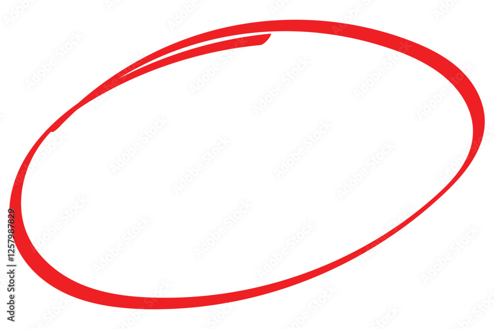Red circle line hand drawn set. Highlight mark hand drawing circle isolated on white background. Handwritten red oval circle. For marking text, note, mark icon, vector. Vector illustration. Red circle line hand drawn set. Highlight mark hand drawing circle isolated on white background. Handwritten red oval circle. For marking text, note, mark icon, vector. Vector illustration.