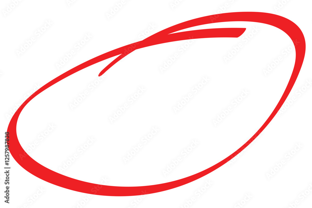 Red circle line hand drawn set. Highlight mark hand drawing circle isolated on white background. Handwritten red oval circle. For marking text, note, mark icon, vector. Vector illustration. Red circle line hand drawn set. Highlight mark hand drawing circle isolated on white background. Handwritten red oval circle. For marking text, note, mark icon, vector. Vector illustration.