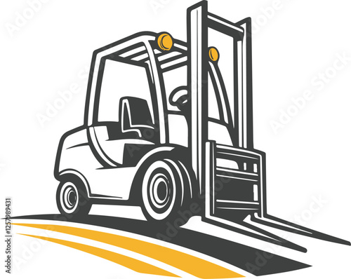  Forklift logo concept vector