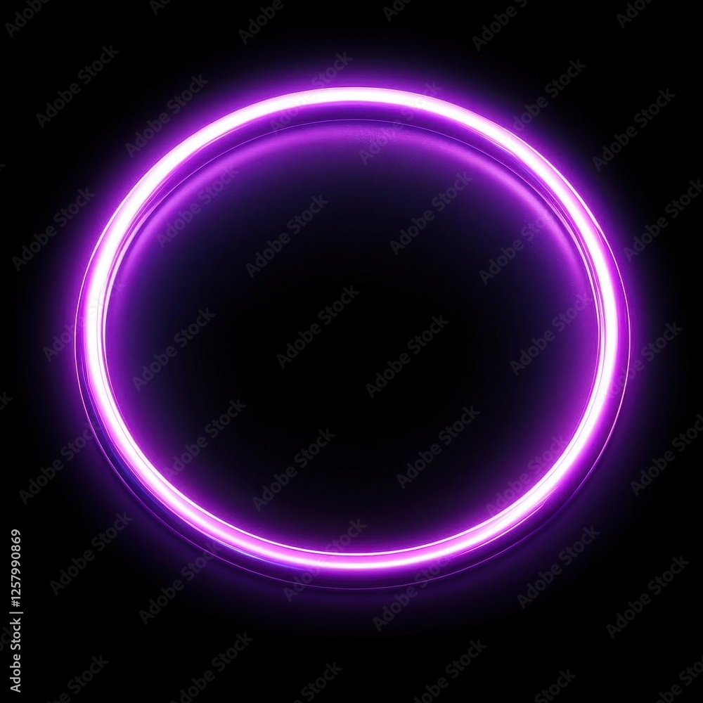 Mystical Purple Neon Ring Glowing in Dark Space, Surreal Abstract Design for Creative Projects Mystical Purple Neon Ring Glowing in Dark Space, Surreal Abstract Design for Creative Projects