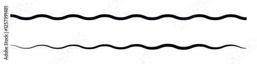 wave curved zig zag line icon on white background.