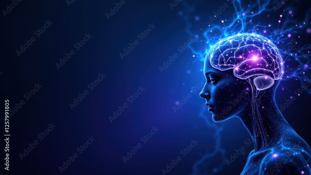 A futuristic illustration of human intelligence merging with AI technology, featuring a glowing brain and body. A futuristic illustration of human intelligence merging with AI technology, featuring a glowing brain and body.