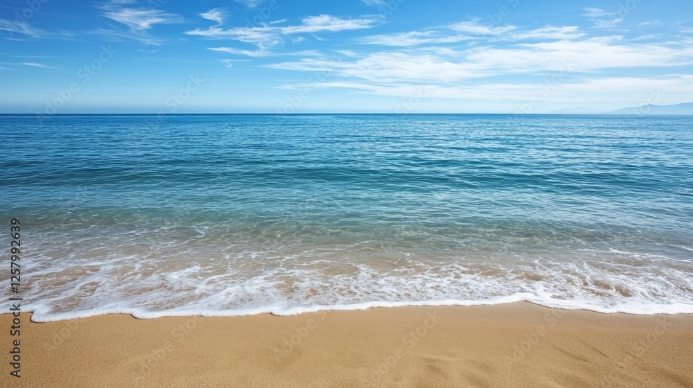 Serene Ocean Beach Scene Tranquil Waves on Sandy Shore Serene Ocean Beach Scene Tranquil Waves on Sandy Shore