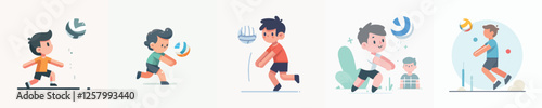 vector boy playing volleyball