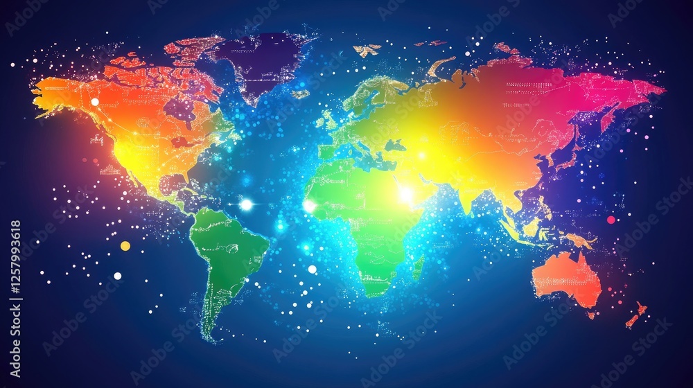 Fototapeta premium Global business expansion strategy concept with digital world maps and charts.