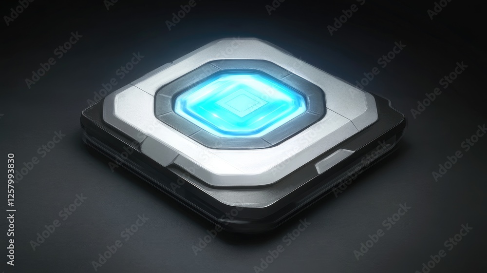 Glowing AI chip with futuristic technology and high-speed processing. Glowing AI chip with futuristic technology and high-speed processing.