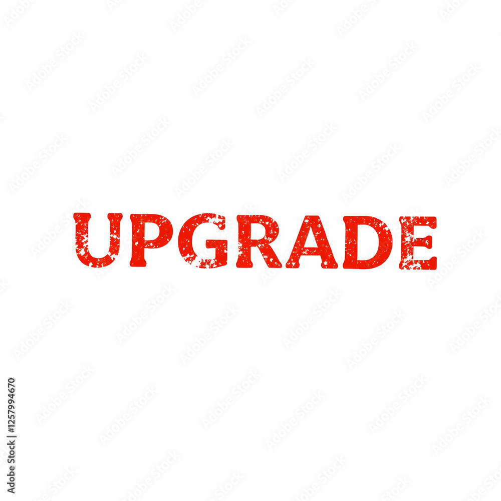 Upgrade text stamp red rubber stamp on white background. Generative AI Upgrade text stamp red rubber stamp on white background. Generative AI