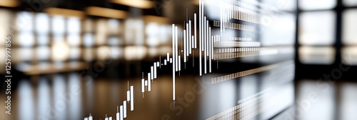 Elegant Investment bankers desktop showing graphs of mutual funds stock performance and savings growth under modern financial analysis software  photo