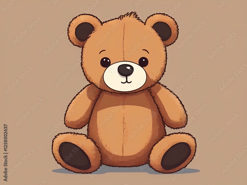Obraz premium A simple and cute illustration of a soft brown bear