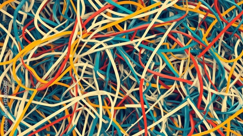 Wallpaper Mural Abstract colorful tangled lines background. (1) Torontodigital.ca