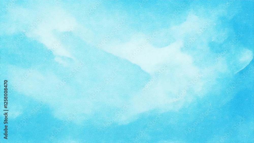 Obraz premium 淡い手描きの水彩風の素材 背景素材 ブルー 水色 背景素材 16:9サイズ AI生成素材