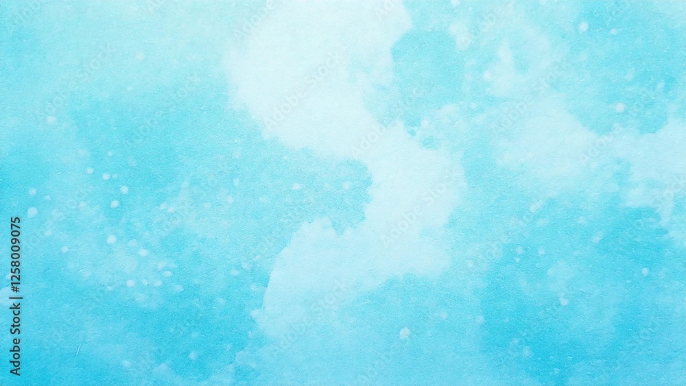 Fototapeta premium 淡い手描きの水彩風の素材 背景素材 ブルー 水色 背景素材 16:9サイズ AI生成素材