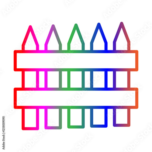 Fence line gradient icon