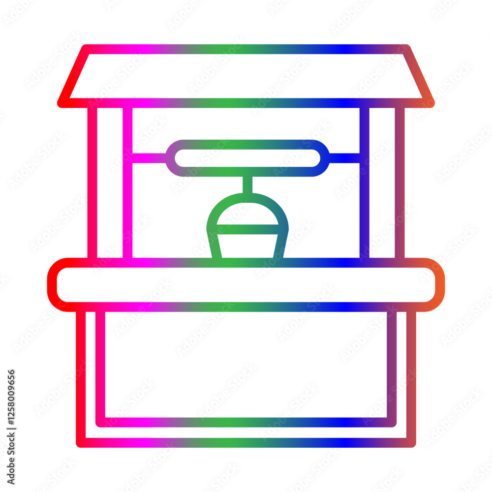 Water well line gradient icon Water well line gradient icon