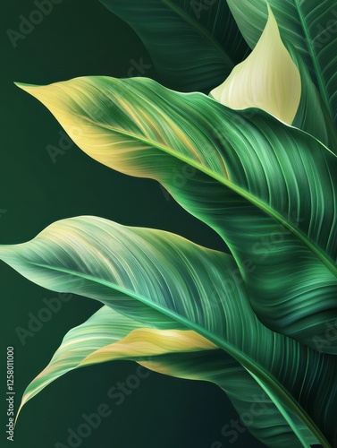 Wallpaper Mural Luxury Nature green background vector. Floral pattern, Tropical plant line arts, Vector illustration. Torontodigital.ca